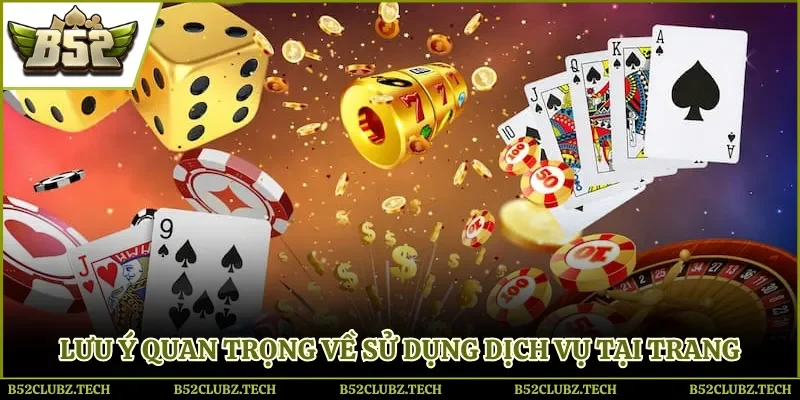 Lưu ý quan trọng về sử dụng dịch vụ tại trang