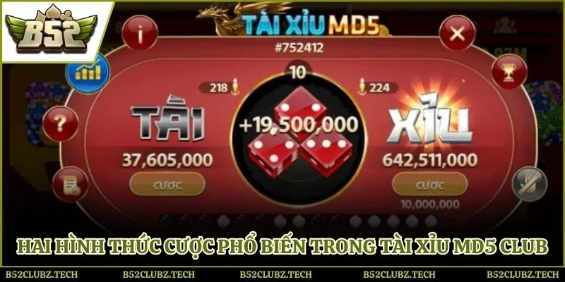 Hai hình thức cược phổ biến trong tài xỉu MD5 Club