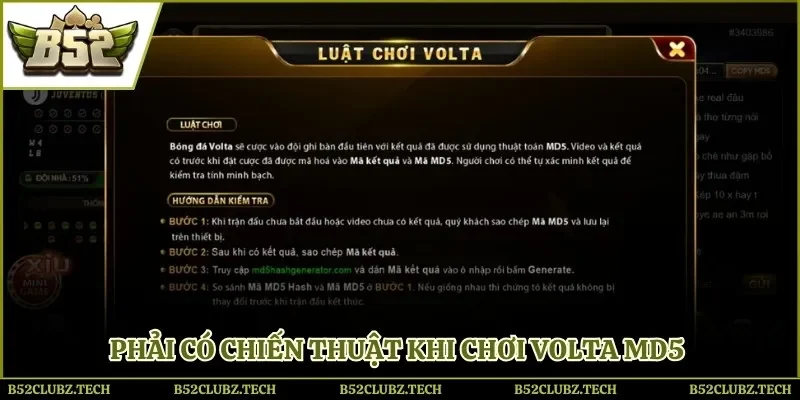 Phải xây dựng chiến thuật khi trải nghiệm Volta MD5 B52 Club